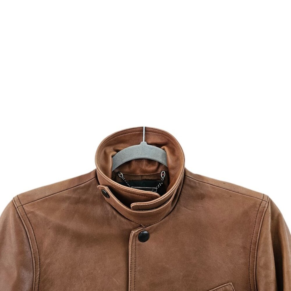 Vintage Lauren Ralph Lauren Leather Jacket Brown Tan S - Picture 3 of 14